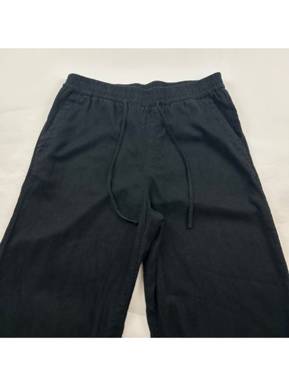 A New Day Black Linen Blend Wide Leg Lounge Pant L - Picture 2 of 7